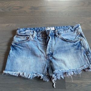 Free People Button Fly Denim Shorts